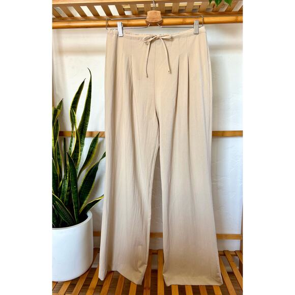 Zara Tan Wide Leg Pull On Trouser - Picture 1 of 7